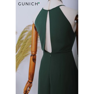 Đầm maxi yếm xanh midnight Gunich