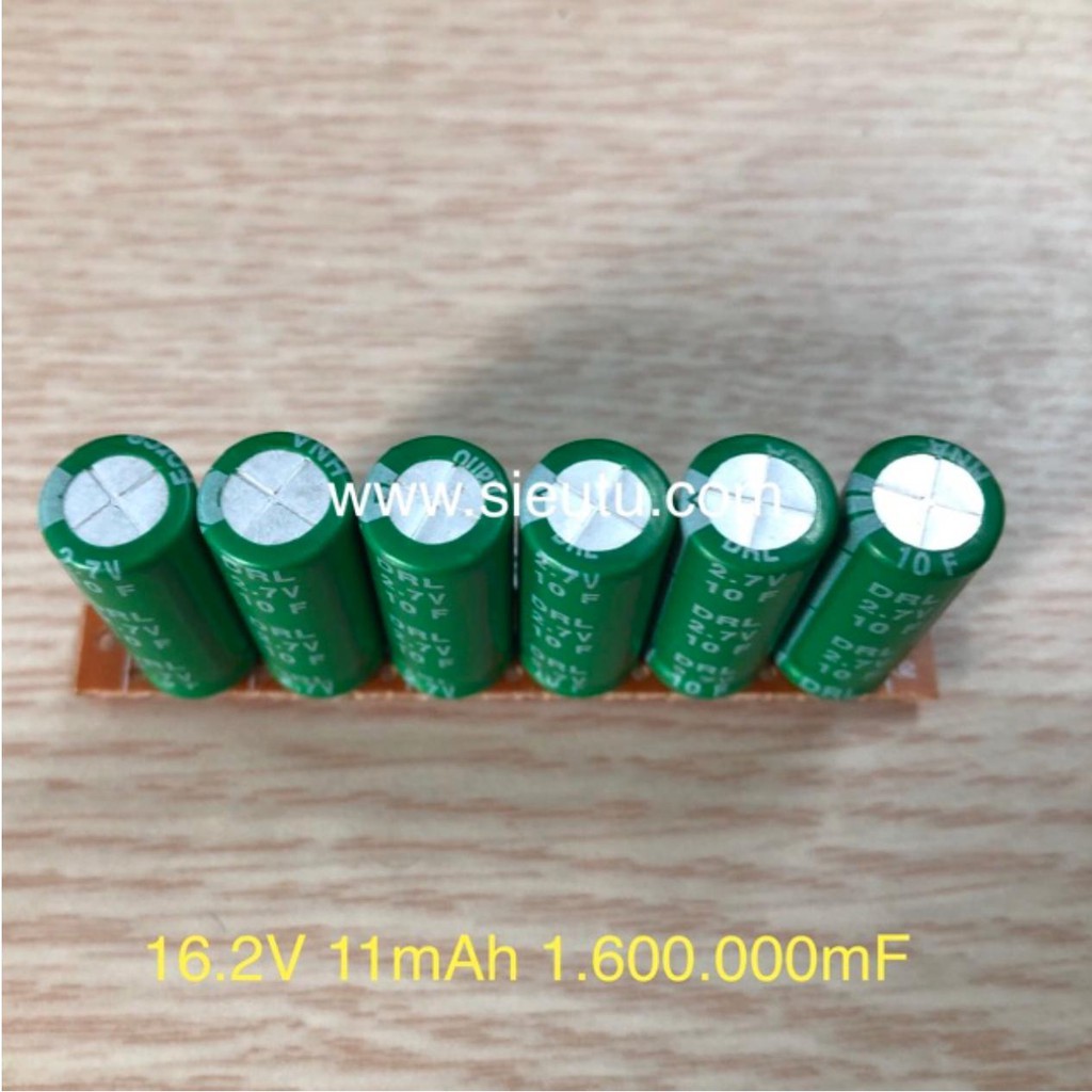 Siêu tụ điện 16.2V 1.65F dòng xả 6A có thể thay thế pin back up