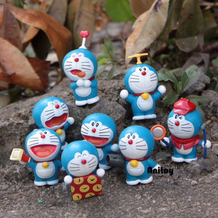 Set 8 mô hình nhân vật Doraemon phiên bản hoạt hình dễ thương