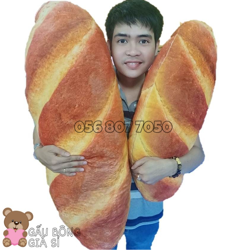 GỐI BÁNH MÌ (90CM) GỐI 3D CHO BÉ HÌNH BÁNH MÌ SIZE LỚN