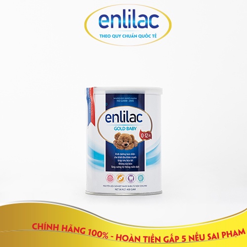 Sữa bột Enlilac Gold Baby - Hộp 400g - 900g bổ sung chất dinh dưỡng thiết yếu cho chế độ ăn hàng ngày của trẻ 0-12 tháng