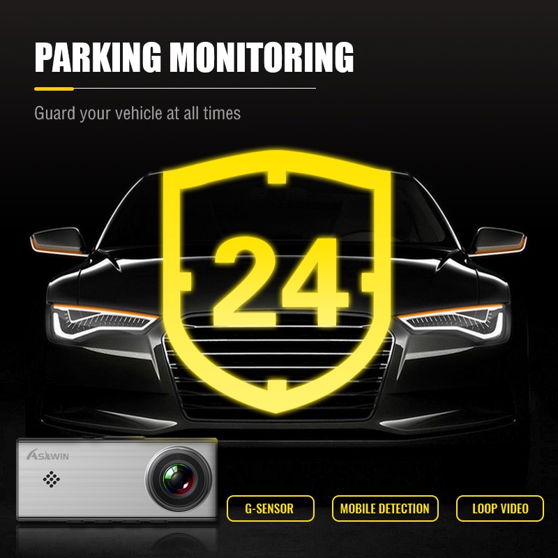 Ống kính kép camera hành trình ASAWIN A5 cho đầu ghi hình xe hơi trước và sau màn hình 3.16 Ips Fhd 1080P cảm biến G