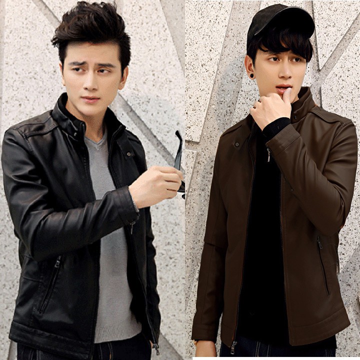 Áo Khoác Da Nam Trơn Lót Lông Cao Cấp | BigBuy360 - bigbuy360.vn