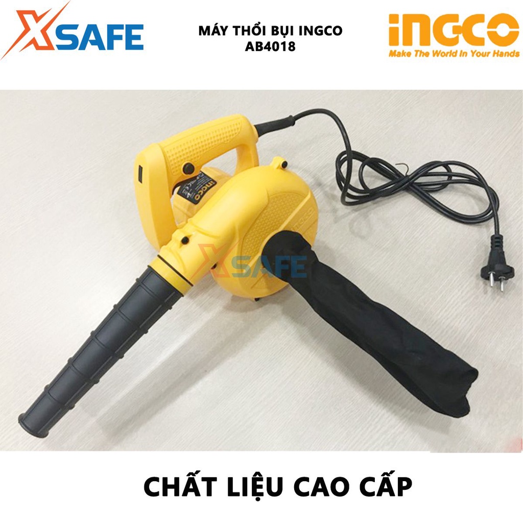 Máy thổi bụi INGCO AB4018 Máy thổi cầm tay 400W, tốc độ không tải 14000v/ph, kèm theo 1 túi gom bụi - [XSAFE]