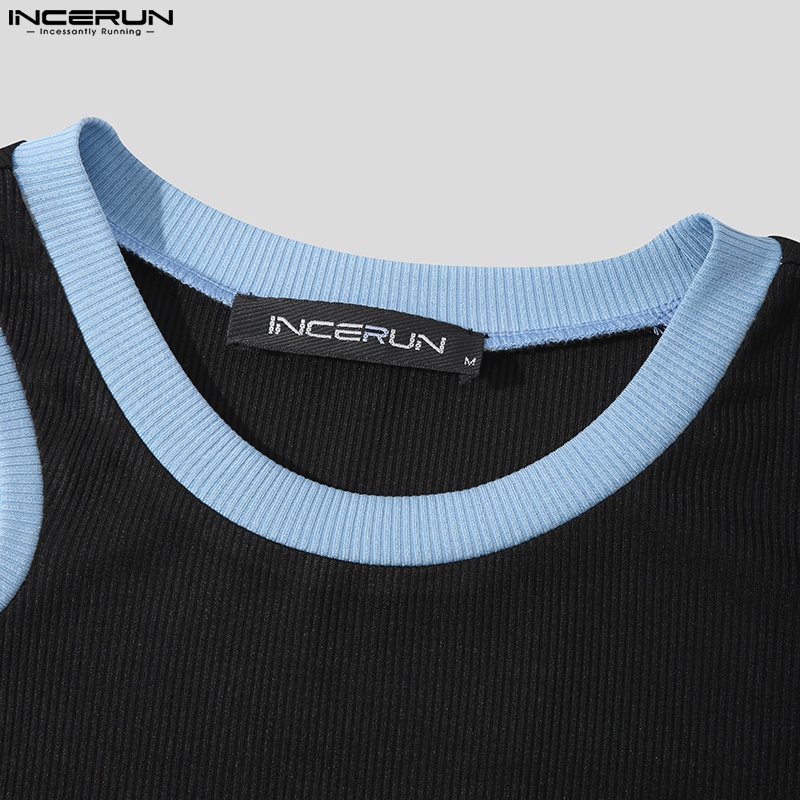 Áo thun ba lỗ INCERUN có túi màu sắc trẻ trung dành cho nam