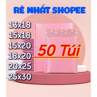 50 Túi Bóng Khí Gói Hàng Túi Đóng Hàng Niêm Phong Tự Màu Hồng nhiều kích thước