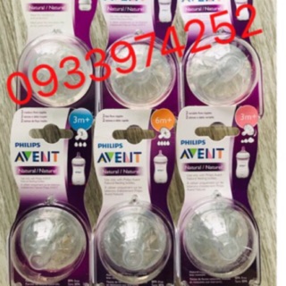 (Mẫu mới Vỉ 2 cái )Núm Ty Avent Mô Phỏng Tự Nhiên Dành Cho Bé