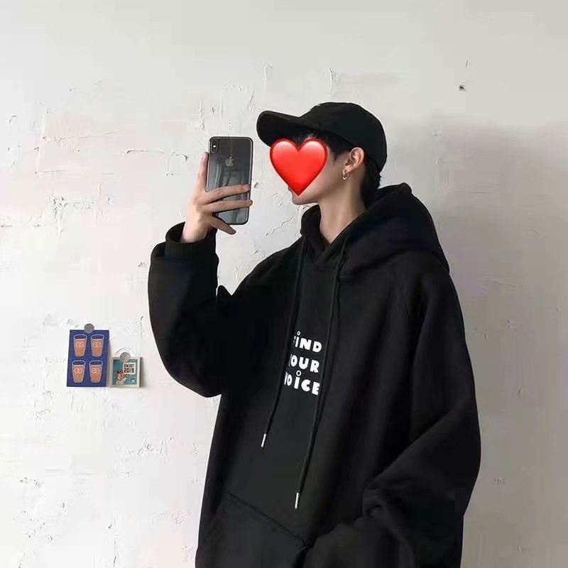 Áo Hoodie Nỉ Tay Dài Dáng Rộng In Chữ Thời Trang Hàn Quốc Dành Cho Cặp Đôi Size M-8XL