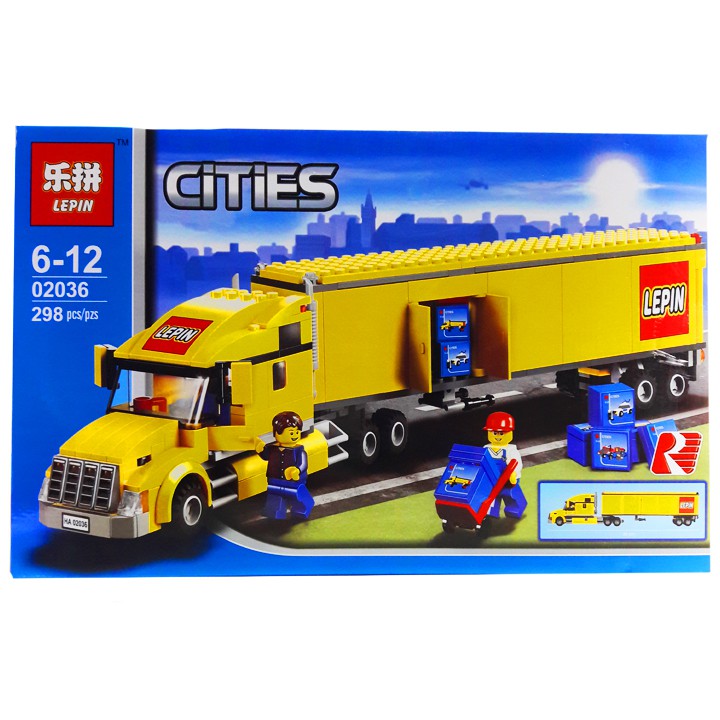 Bộ Lego xếp hình Ninjago City Xe Container Vàng. Gồm 298 chi tiết. Lego Ninjago Lắp Ráp Đồ Chơi Cho Bé.