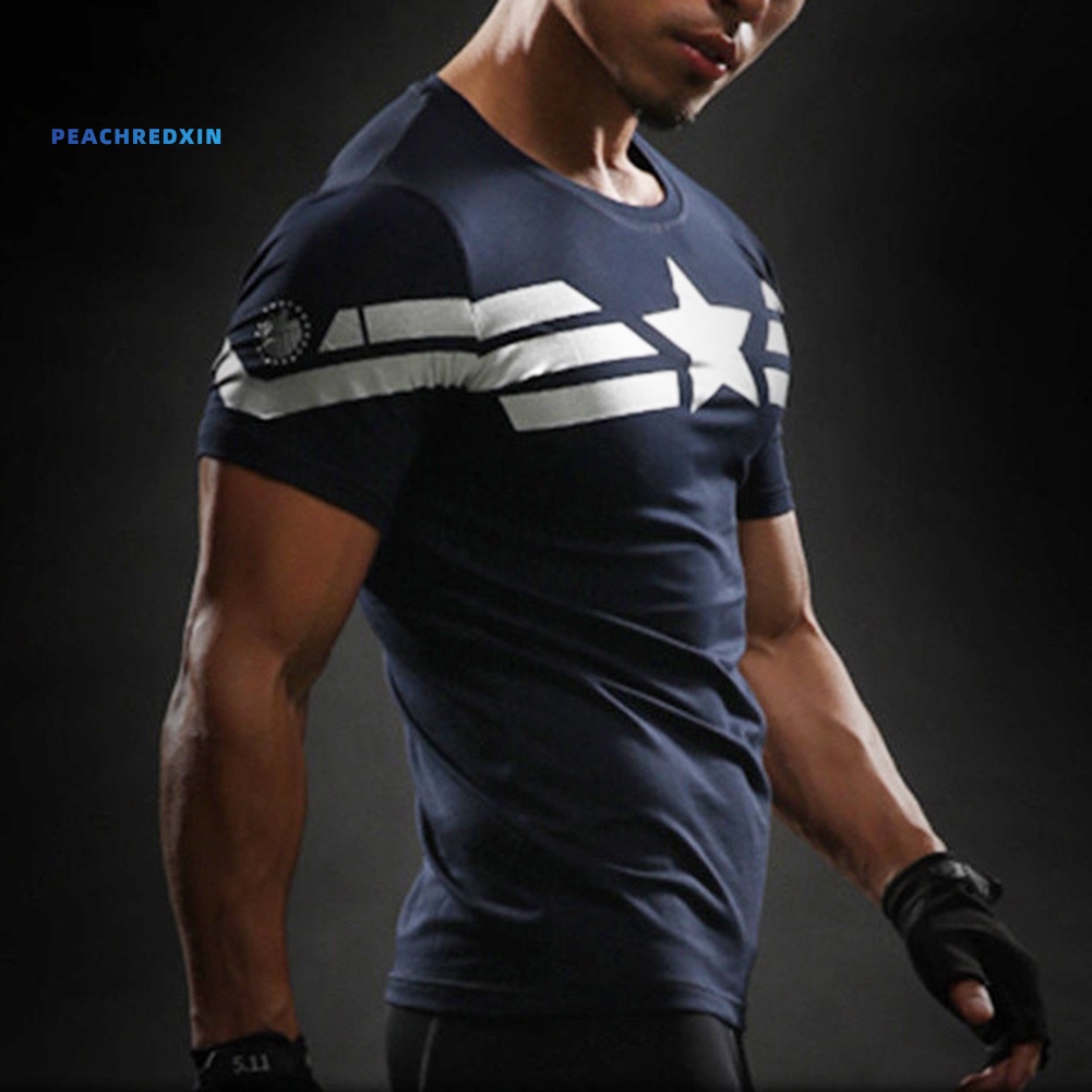 Áo thun ngắn tay plus size in hình Iron Man Captain America