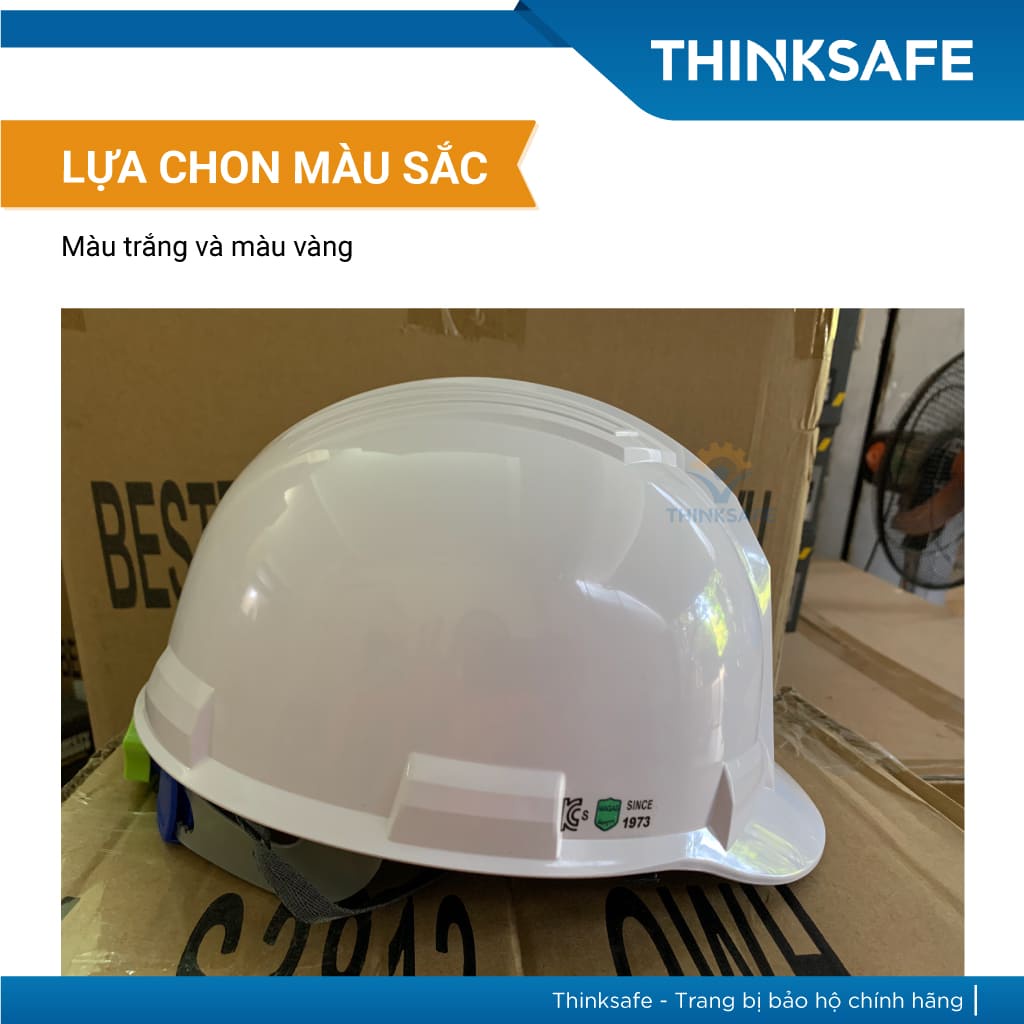 Nón bảo hộ KUKJE IV sử dụng nhựa ABS cao cấp có mút xốp cách nhiệt, Mũ bảo hộ lao động Hàn Quốc - THINKSAFE