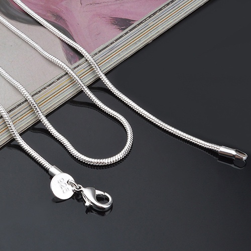 Dây chuyền dạng rắn mạ bạc xinh xắn 2mm