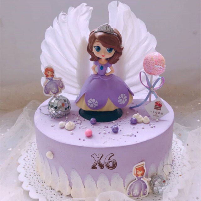 Búp bê công chúa Sofia trang trí bánh kem, phụ kiện bánh sinh nhật, đồ trang trí bánh kem sinh nhật