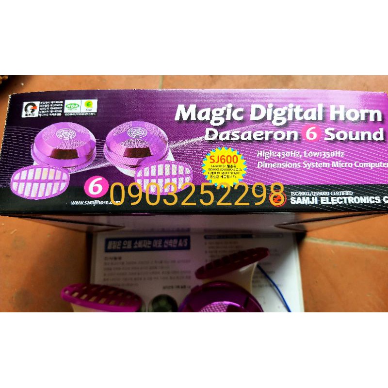 Còi ngân 6 tiếng 12v 24v Hàn Quốc Samji xịn chất lượng cao