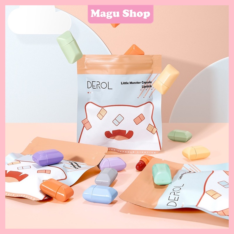 Set 8 Son Môi Derol candy matte lipstick - Son chất nhung lì màu sắc ngọt ngào size mini mã DR040