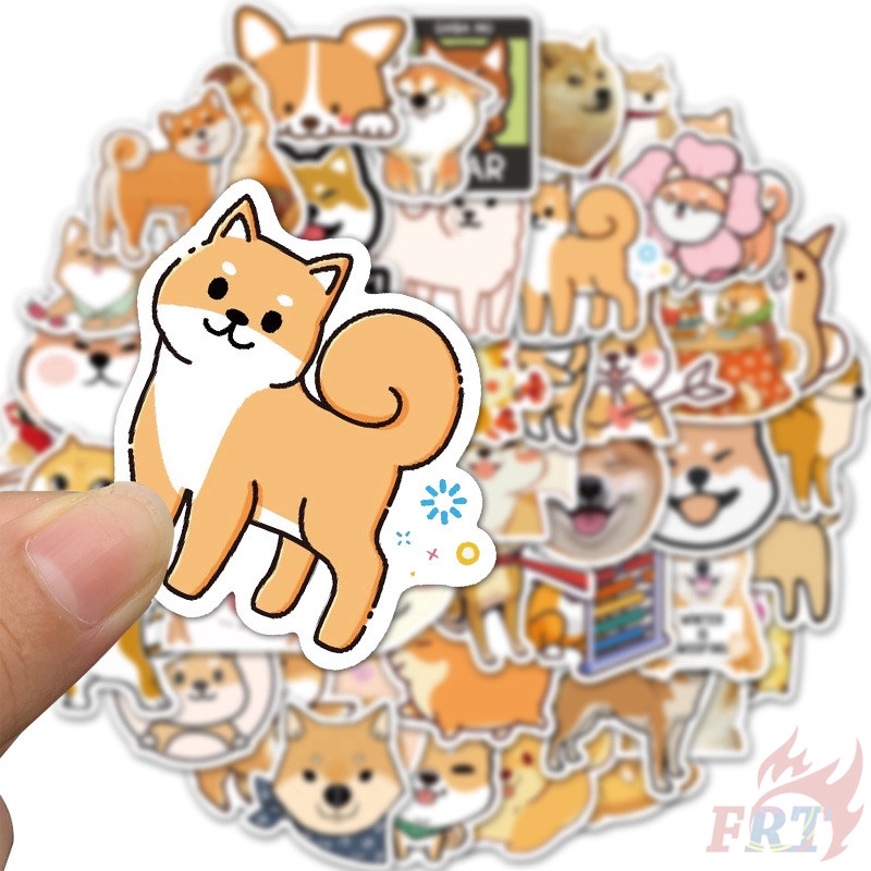 ❉ Pets Dogs Best Friends Q-2 Shiba Inu &amp; Corgi Stickers ❉ 50Pcs/Set Big League of Dogs Mixed DIY Fashion Decals Doodle Stickers