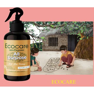 xịt đa năng bồ hòn tinh dầu sả chanh ecocare 500ml lau trên bề mặt kính, đá, gỗ