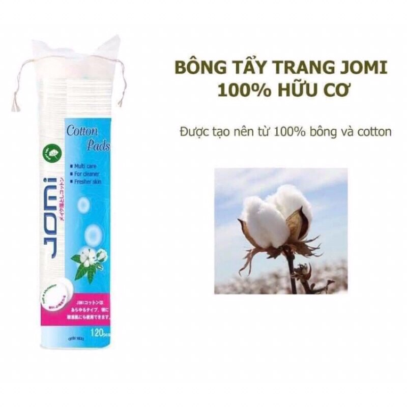 Bông tẩy trang Jomi loại 80 miếng hàng Nhật Bản