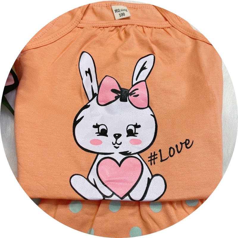 Bộ hai dây cho bé gái (7-23kg), 100% cotton, phối hình cute đáng yêu TE14