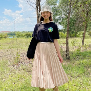 Chân váy maxi xếp ly form xoè