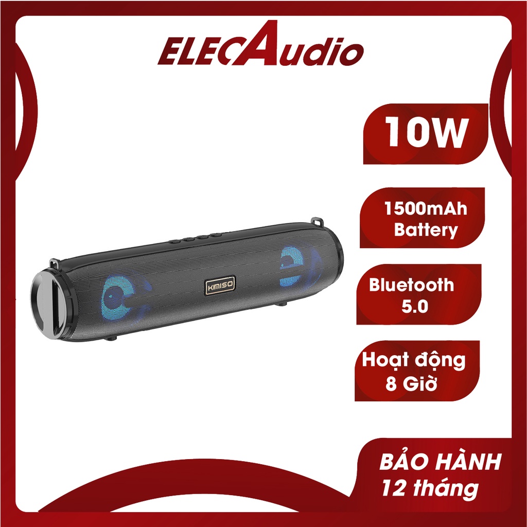Loa Bluetooth Kimiso KMS 203 Siêu Bass - Loa Di Động Xách Tay Có Quai Xách Đèn LED Đổi Màu Bảo Hành 12 Tháng
