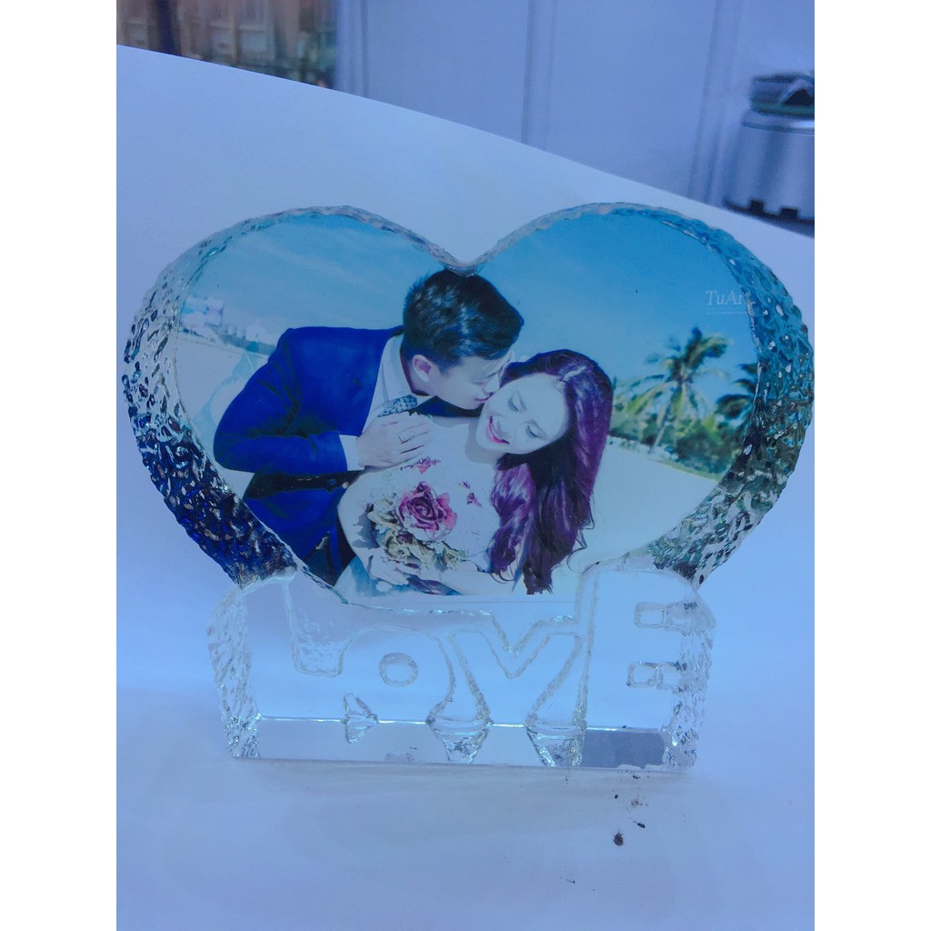 Pha lê tim Love in hình theo yêu cầu