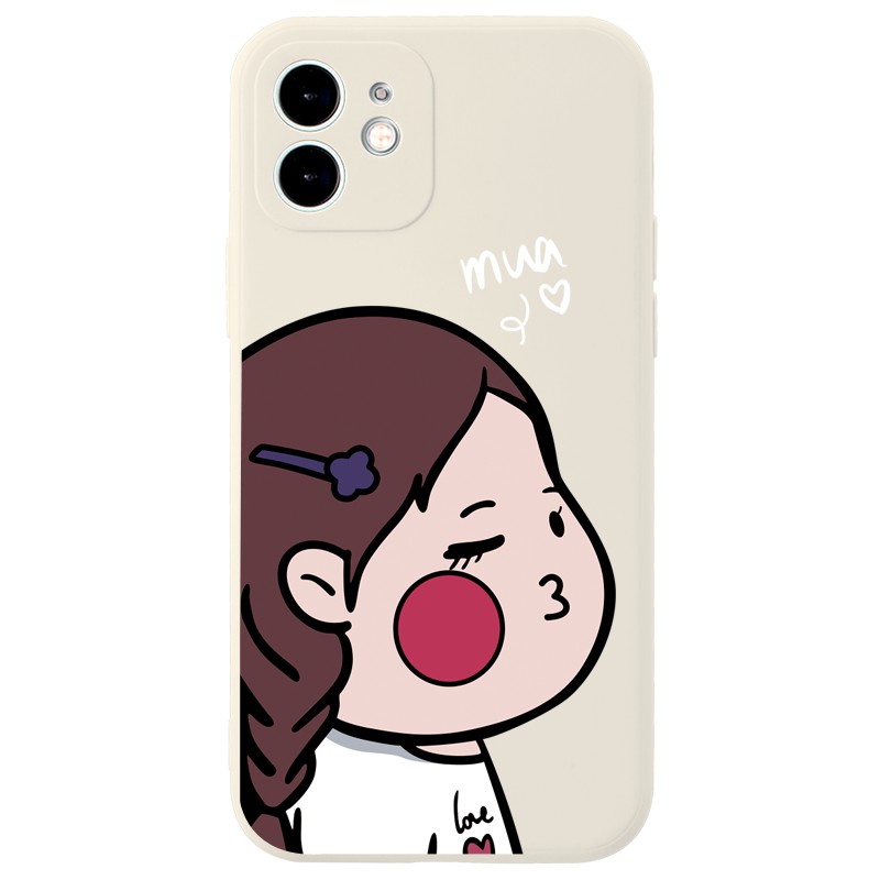 Ốp lưng JURSUE hoạt hình cặp đôi dễ thương đẹp cho iPhone 13 12 11 Pro Max SE 2020 X XR XS ip 8 7 6 6S Plus kute Y216