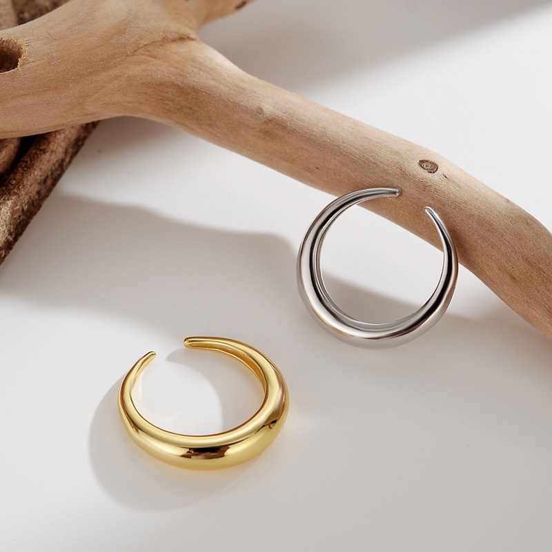 Nhẫn nữ hở bạc 925 Eleanor Accessories viền trơn basic phụ kiện trang sức 2225