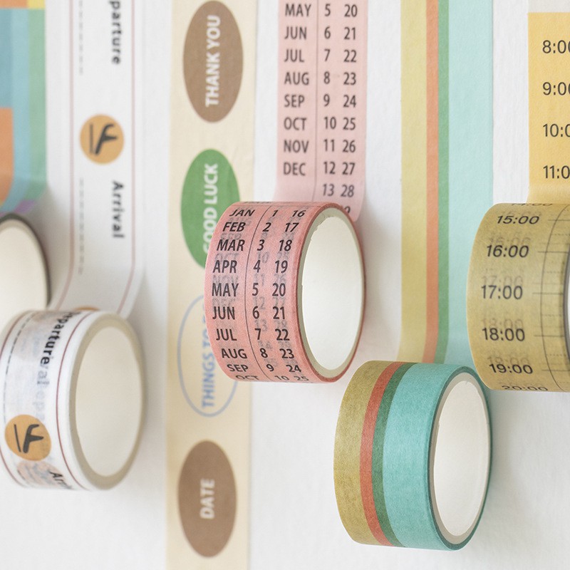 Washi tape kế hoạch mẫu đa dạng băng keo giấy plan trang trí sổ bullet journal