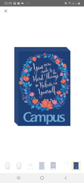 [Mã LIFEBOOK1 giảm 30K đơn 150K] Lốc 5 Cuốn Vở Kẻ Ngang B5 Có Chấm Campus Quotes NB-BQUO200 - ĐL 70 (200 Trang)
