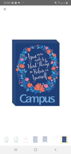 [Mã LIFEBOOK1 giảm 30K đơn 150K] Lốc 5 Cuốn Vở Kẻ Ngang B5 Có Chấm Campus Quotes NB-BQUO200 - ĐL 70 (200 Trang)