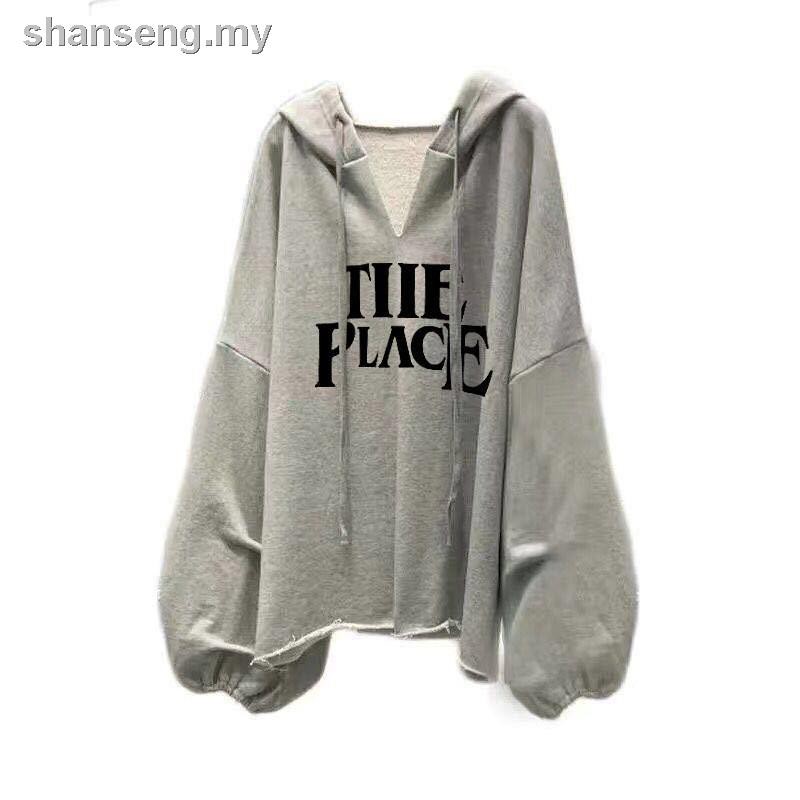 Áo Hoodie Tay Phồng Plus Size Dáng Rộng Phong Cách Hàn Quốc Thời Trang Xuân Thu Cho Nữ 300 Kg