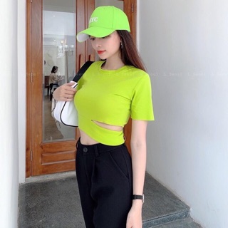 Áo croptop cut out hở eo chất thun borip cao cấp chuẩn hàng shop