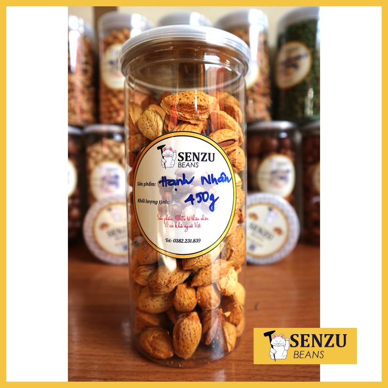 Hạt Hạnh Nhân Rang Bơ (Almonds) hũ 450g - Senzu Beans