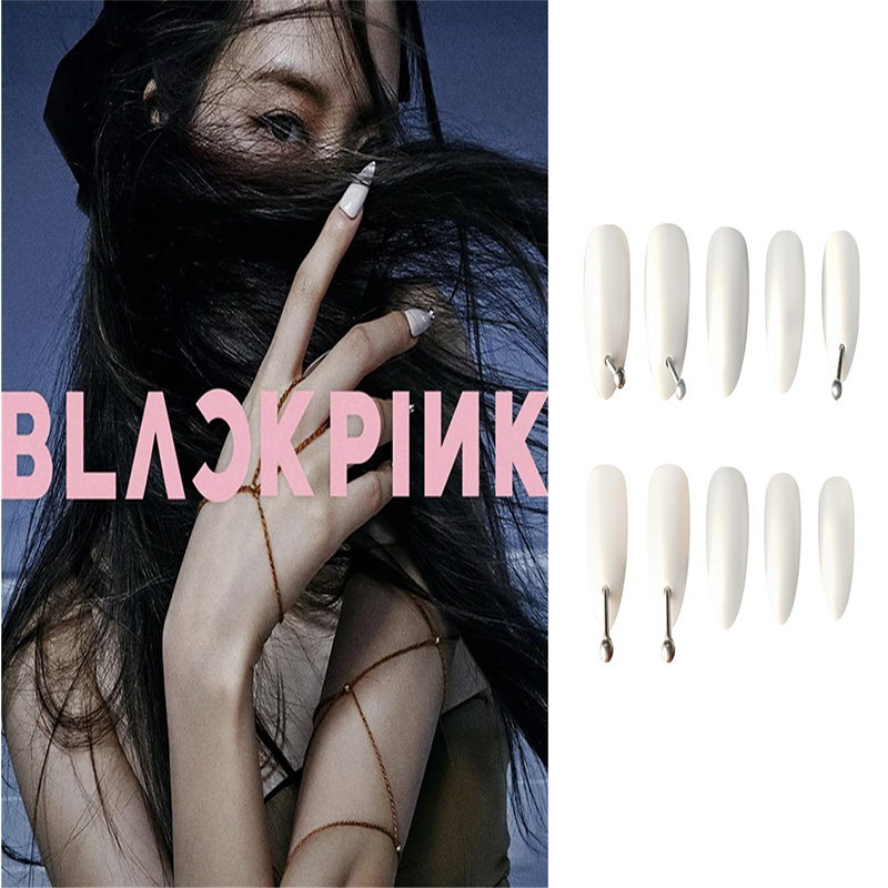 Set 24 Móng Tay Giả Chống Nước Kèm Keo Dán Phong Cách Thanh Lịch