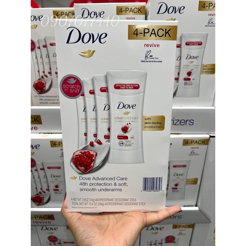 Sáp lăn khử mùi Dove date 2024 Advanced Care Antiperspirant Deodorant Stick Revive bổ sung kem dưỡng ẩm - EDS Hàng Mỹ