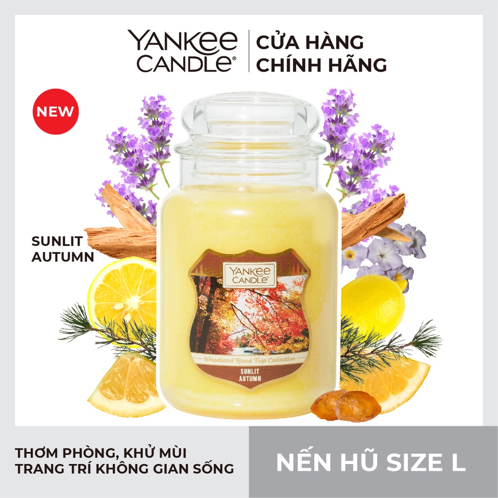 New Arrival - Nến hũ Yankee Candle size L - Sunlit Autumn (623g)