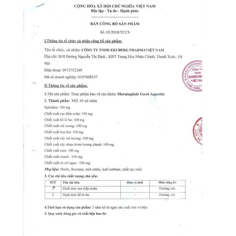 Morningkids Good Appetite Hỗ Trợ Tăng Cường Tiêu Hóa, Giúp Ăn Ngon Miệng 125ml - TP043