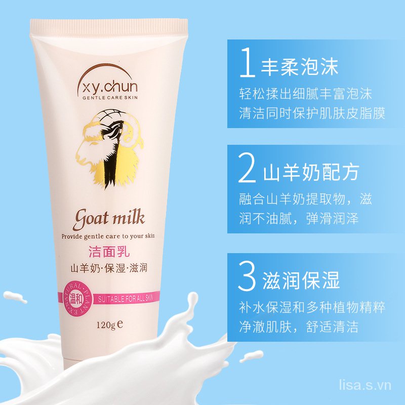 Wholesale Autumn and Winter Goat's Milk Facial Cleanser Gentle Cleansing Makeup Removing Foam Facial Cleanser