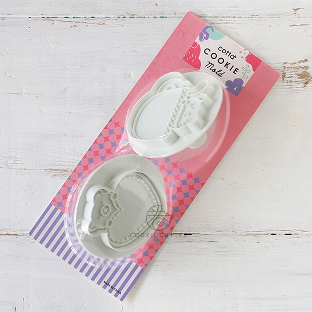 2Pcs/ một bộ gấu trúc ôm tình yêu bánh quy quy định hình trái Tim khuôn khuôn valentine 3D hoạt hình nén bánh quy khuôn khuôn công cụ nướng bánh