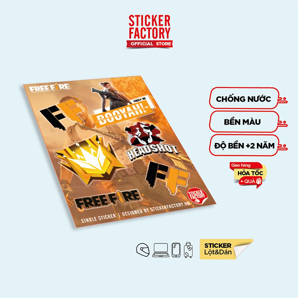Sticker decal single hình dán lẻ STICKER FACTORY - Garena Free Fire