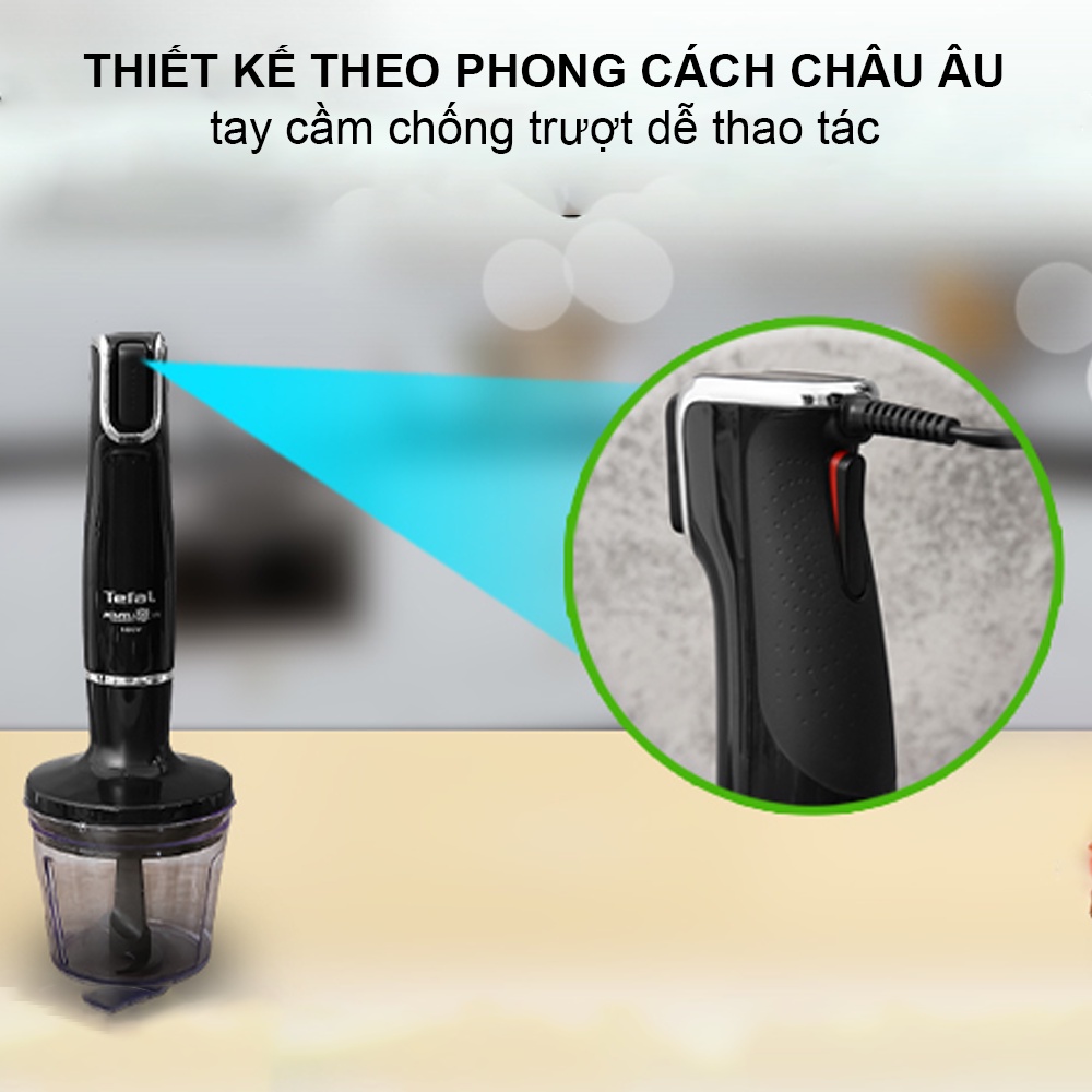 Máy Xay Sinh Tố Cầm Tay Thương Hiệu Pháp Tefal HB943838 – Có Xay Thịt – Bảo Hành 24 Tháng