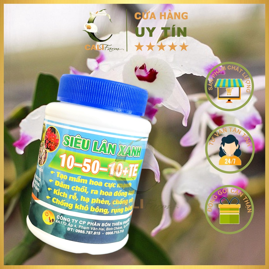 Phân bón Siêu Lân Xanh 10-50-10+Te hũ 100gram