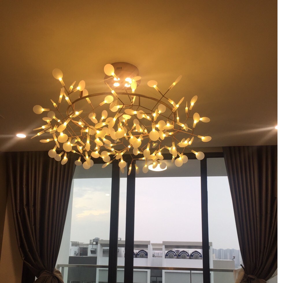 Đèn thả Hera chùm lá trang trí, Đèn LED thả trần đẹp, TT16