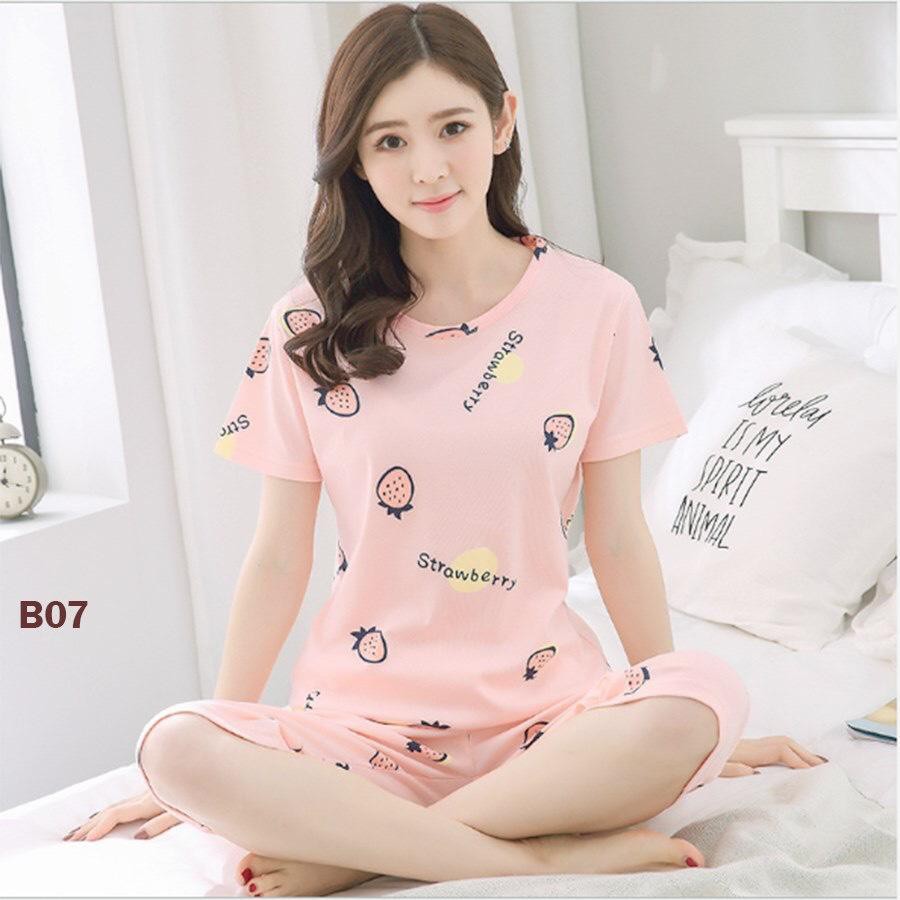 {Mã giảm giá + Hổ trợ Ship } Đồ bộ nữ, thun Cotton 100% cực mát, đủ size, 42-70kg