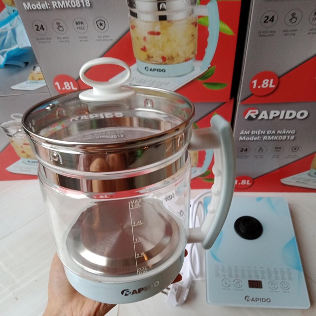 Nồi Lẩu Mini Điện Đa Năng Rapido Có Tay Cầm Tiện Dụng, Bền, Đẹp