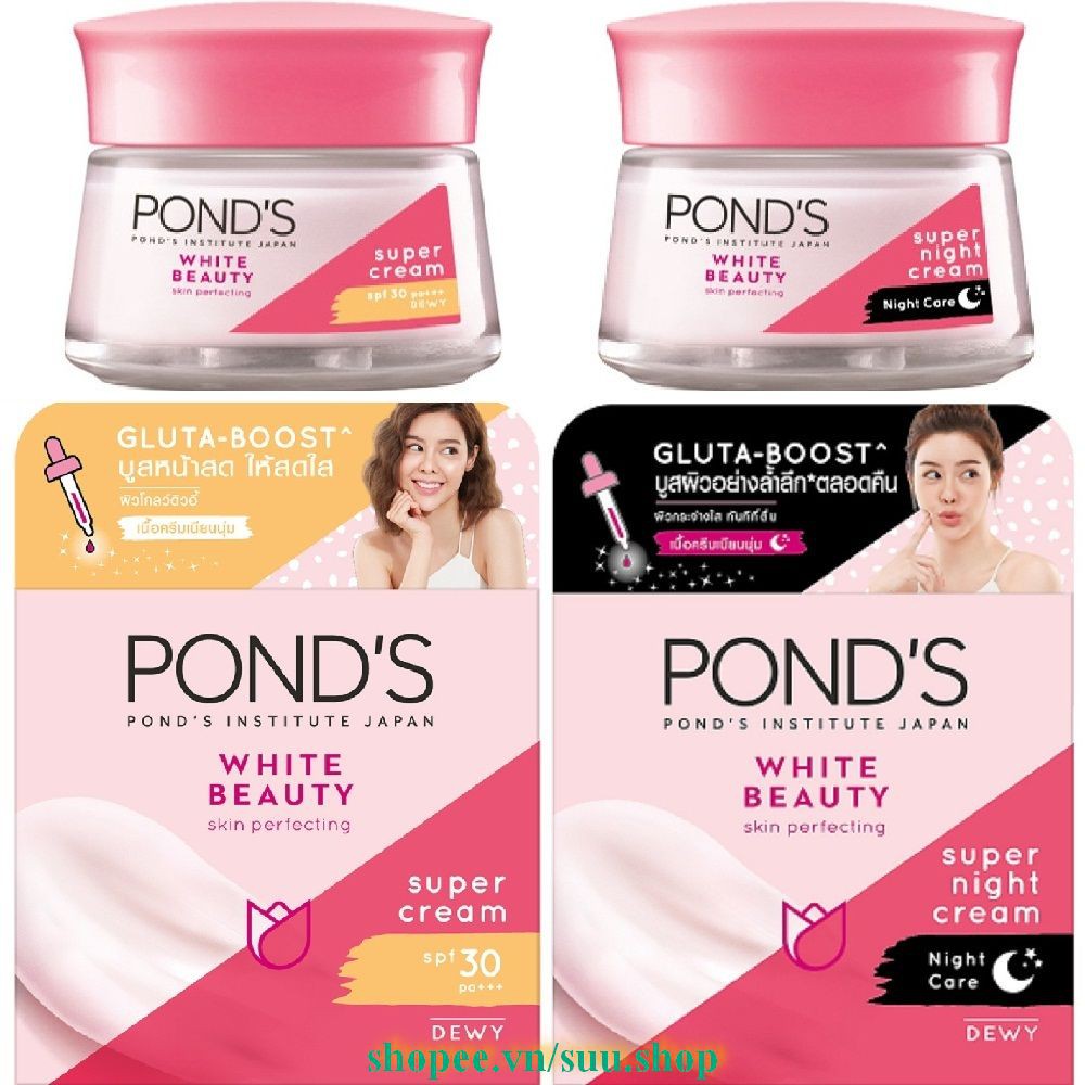 Kem Dưỡng Trắng Da Ponds 50g Hồng Rạng Rỡ White Beauty suu.shop cam kết 100% chính hãng