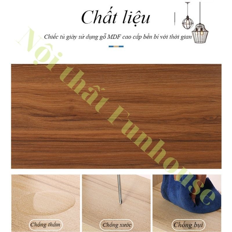 Tủ giày FUNHOUSE gỗ MDF thông minh kích thước 1m, 3 tầng có ngăn kéo rộng rãi. tủ đựng giày dép bằng gỗ A02 cao cấp