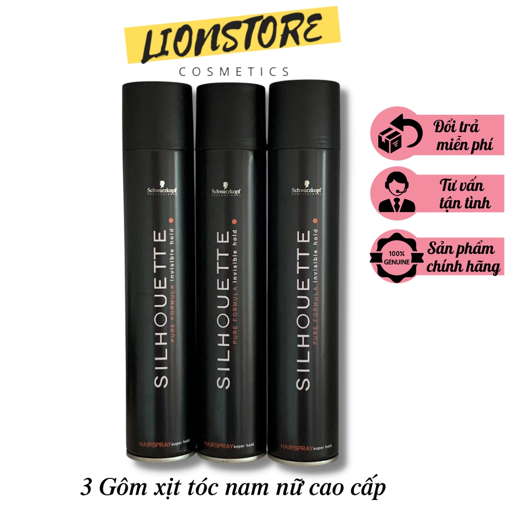 3 Gôm xịt tóc nam kiểu giữ nếp bóng mượt SILHOUETTE 420ML chuẩn salon