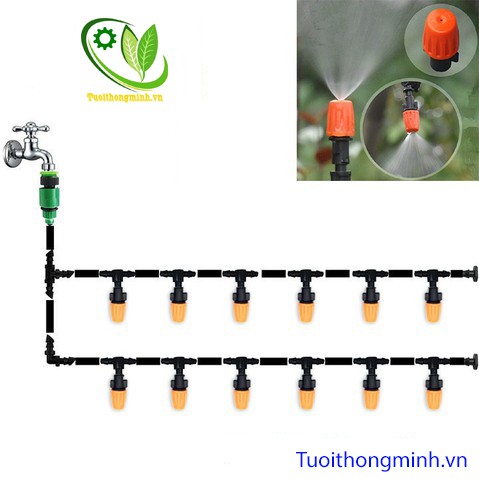 Bộ phun sương làm mát tưới lan, tưới cây